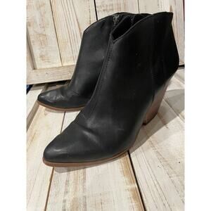 Eileen Fisher Black Leather Ankle‎ Boot's Women's Shoe Size 9.5 3 in Heel